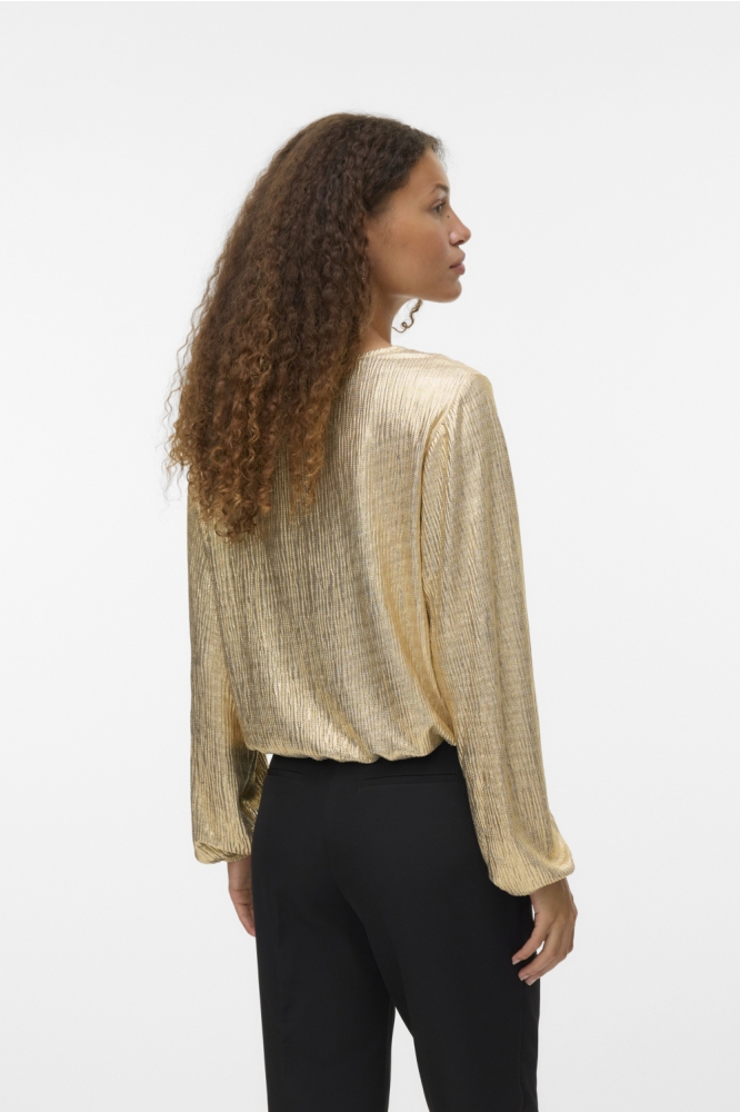 VMGIGI LS V-NECK TOP EXP 10340928 GOLD COLOUR